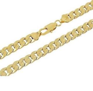 New 22K Yellow Gold GP 24 Mens Cuban Link Necklace 7mm