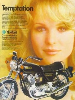 1974 Norton Commando 850 Motorcycle Temptation Original Color Ad