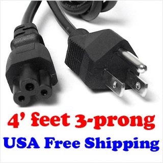 Feet 3 Prong Notebook Laptop Computer AC Power Cord for HP Dell 