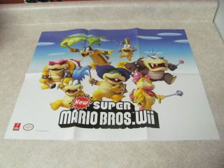 Nintendo Wii New Super Mario Bros Poster 18 1/2 x 21 Video Game 