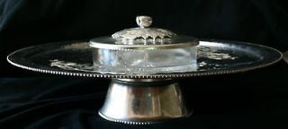 Vintage Aluminum Continental Wild Rose Lazy Susan Turntable Covered 