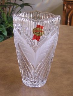 Anna Hutte Lead Crystal Clear & Frosted Glass Vase Made in Germany