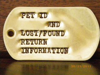 Large Pet ID Tag Custom brass imprinted Dog Cat Personalized pet 