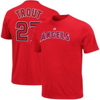   Mike Trout Los Angeles Angels of Anaheim #27 Player T Shirt   Red