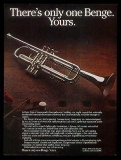1979 Anaheim Benge silver trumpet photo vintage print ad
