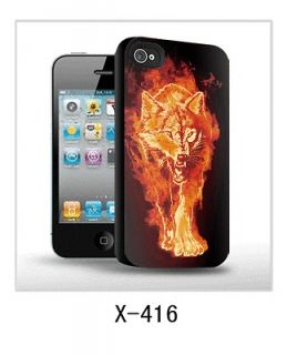 Fire Wolf 3D Flash Hard Case Mobile Phone Cover Skin For A pple iPhone 