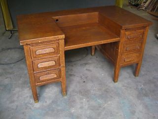 Exceptional Tiger Striped Oak Secretarys Office Desk