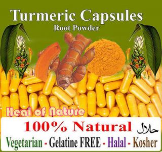 Turmeric Root Powder   Vegetarian Capsules 500mg   Natural Health 