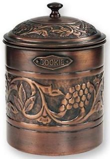 OLD DUTCH 4 Quart 7 x 9.5 Antique Copper Embossed Heritage Cookie Jar