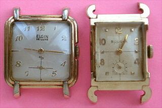 Vintage 10K Gold Filled ELGIN DELUXE 555 & BULOVA L4 Watch/Wristwatch 