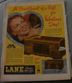 Lane Cedar Hope Chest Original Ad 1946 10x13