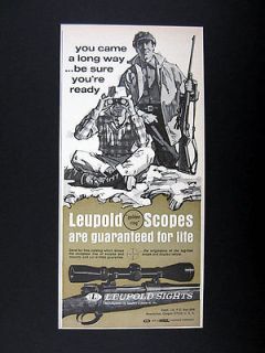 Leupold Sights Golden Ring Rifle Scopes hunters art 1970 print Ad 