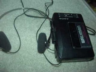 sony am/fm walkman cassette player model wm f2015 with belt clip and 