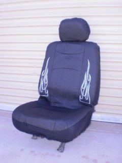 FLAME SEAT COVERS CAR TRUCK BLACK FAUX LEATHER PKG (Fits 2005 Jeep 