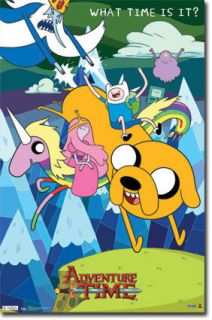   TIME POSTER 22x34 FINN & JAKE WHAT TIME IS IT? CARTOON NETWORK X395