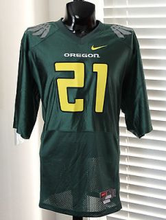 NIKE Oregon Ducks #21 NCAA Jersey sz XL X Large Green Twill Premium 