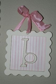 Infant Baby Girls Nursery Decor Wood Wall Letters B Initial Pink 