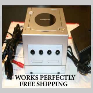 Nintendo GAMECUBE Platinum Silver Console System COMPLETE USA Free 