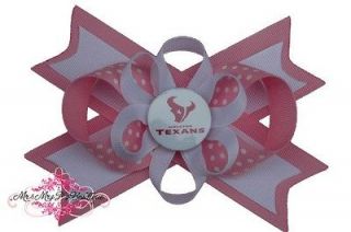 Houston Texans Boutique Hair Bow on Headband Baby Toddler NFL