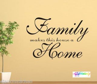 Family Makes Home Wall stickers wall Decal Removable Vinyl Windows 