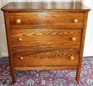 ANTIQUE Rustic Oak Three Drawer Dresser/ Chest of Drawers