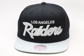   Ness Los Angeles LA(Oakland) Raiders Snapback Hat Black/Grey/Scr​ipt