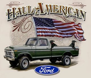 Ford Trucks Haul American Natural Adult T shirt
