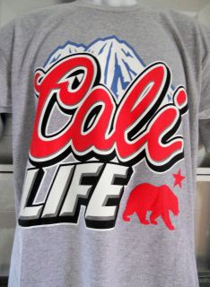 CALI LIFE T SHIRT CALIFORNIA WEST COAST SO CAL NOR CAL