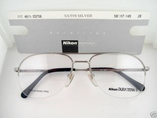 New Nikon Titanium frames DT 4611 58 17 145 Silver