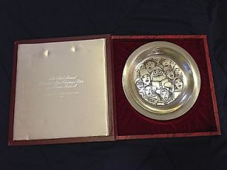   Mint Sterling Silver Norman Rockwell Christmas Collectors Plate, 1972