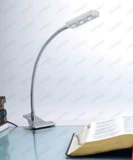   Desk Table Reading Lamp Light clamp clip on/off switch Flexible