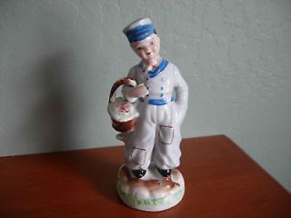 Vintage Occupied Japan Blue/White 6 Dutch Delivery Boy/Man Figurine w 
