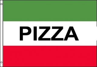 PIZZA 3X5 FLAG W/BRASS GROMMETS   POLYESTER   W/2 FREE FLAG CLIPS