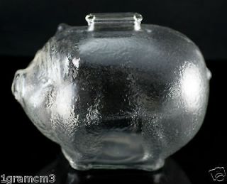   Hocking Old Fashioned Large 6.5L Pig Glass Coin Still Piggy Bank
