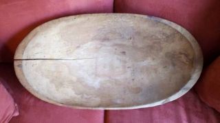 Vintage Antique Hand Carved Wood Bread Dough Bowl / Trencher