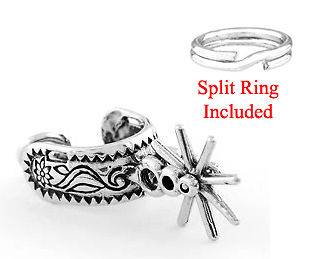 STERLING SILVER 925 SPUR CHARM WITH SPLIT RING