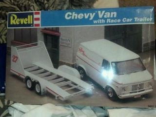 Revell Chevy Van With Race Car Trailer Model Kit# 7250 Factory Sealed