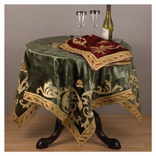 Royal Baroque Velvet Appliqué Tablecloth New 40 60 Square Olive or 