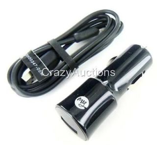  OEM T Mobile myTouch Black Car Adapter Charger + MicroUSB Data Cable 