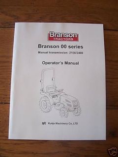 Branson Tractor Operators Manual 2100 2400