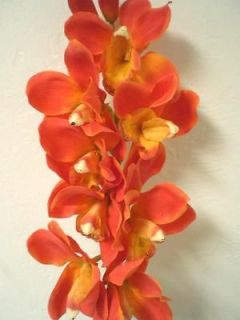 Cymbidium Orchid Flower Spray Silk Artificial
