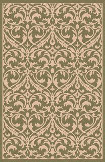 LEAVES scroll PATIO 8x11 area rug INDOOR outdoor CARPET Actual Size 7 