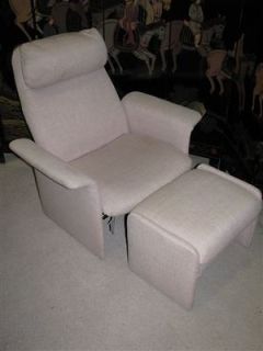 80s Vintage Thayer Coggin Recliner and Ottoman/Keller Collection