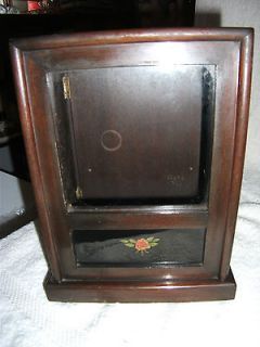 ANTIQUE SMALL SETH THOMAS MANTLE CLOCK CASE EXC WITH REVERSE PAINTED 