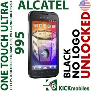 NEW ALCATEL ONE TOUCH ULTRA OT 995 BLACK FACTORY UNLOCKED GSM OT995 