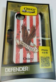 Brand New OtterBox Defender Apple iPhone 4s 4 4G W/ Clip  Born Free 