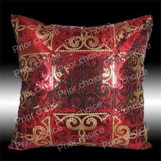   SHINY RED GOLD SEQUINS DECORATIVE CUSHION COVERS THROW PILLOW CASES 16