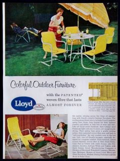 Vintage 1954 Lloyd Colorful Outdoor Furniture Magazine Ad Patented 
