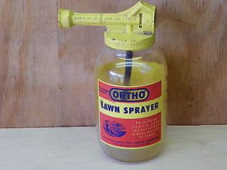 Vintage Ortho Lawn Sprayer Glass Jar Made In Pasadena California USA