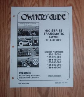 MTD 135 688 000 LAWN TRACTOR OWNERS MANUAL W/ ILLUSTRATED PARTS LIST